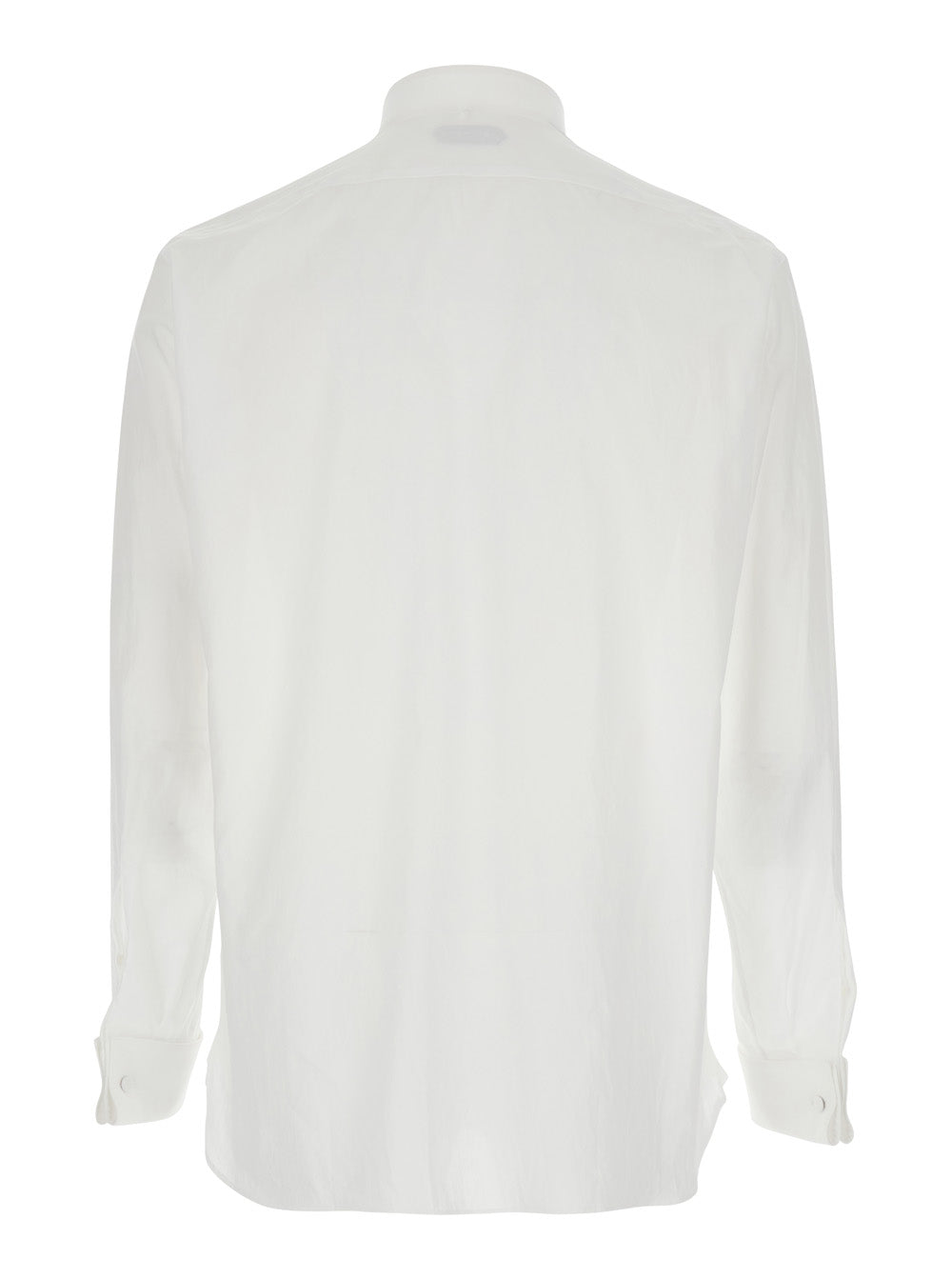 TOM FORD Tom Ford Men White Long-Sleeved Shirt With Tone-On-Tone Button Closure In Cotton For Men