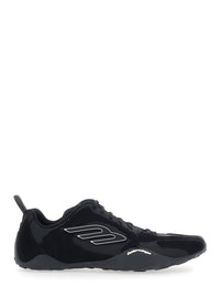 Balenciaga Men 'Monday Ultra' Black Low Top Sneakers With Logo Detail On The Side And Corduroy Panels In Tech Fabric Man
