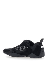 Balenciaga Men 'Monday Ultra' Black Low Top Sneakers With Logo Detail On The Side And Corduroy Panels In Tech Fabric Man