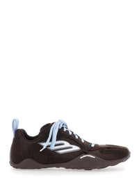 Balenciaga Women Sneaker 'Monday Ultra' Low Top With Logo Detail On The Side And Velvet Inserts In Brown Tech Fabric For Women