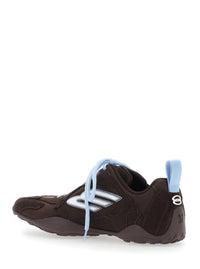 Balenciaga Women Sneaker 'Monday Ultra' Low Top With Logo Detail On The Side And Velvet Inserts In Brown Tech Fabric For Women