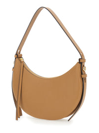TORY BURCH Tory Burch Women 'Romy Half Moon' Beige Shoulder Bag With Adjustable And Removable Shoulder Strap In Grained Leather Woman