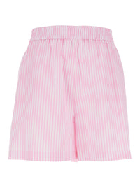 Leplain Women Striped Pink Fabric Shorts For Women