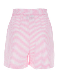 Leplain Women Striped Pink Fabric Shorts For Women