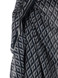 Tom Ford Men Black And White Asymmetrical Pareo With Geometric Motif In Cotton For Men