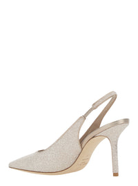 JIMMY CHOO Jimmy Choo Women 'Love'  Metallic Pumps Slingback With Back Strap And Almond Toe In Fabric Women