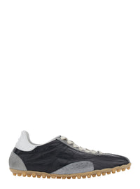Maison Margiela Women 'Sprinters' Black Sneaker With Insert Design And Notched Sole In Leather Woman