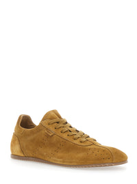 AMI PARIS Ami Paris Men Brown Sneakers With Perforated Design And Embossed Logo On The Back In Suede Man