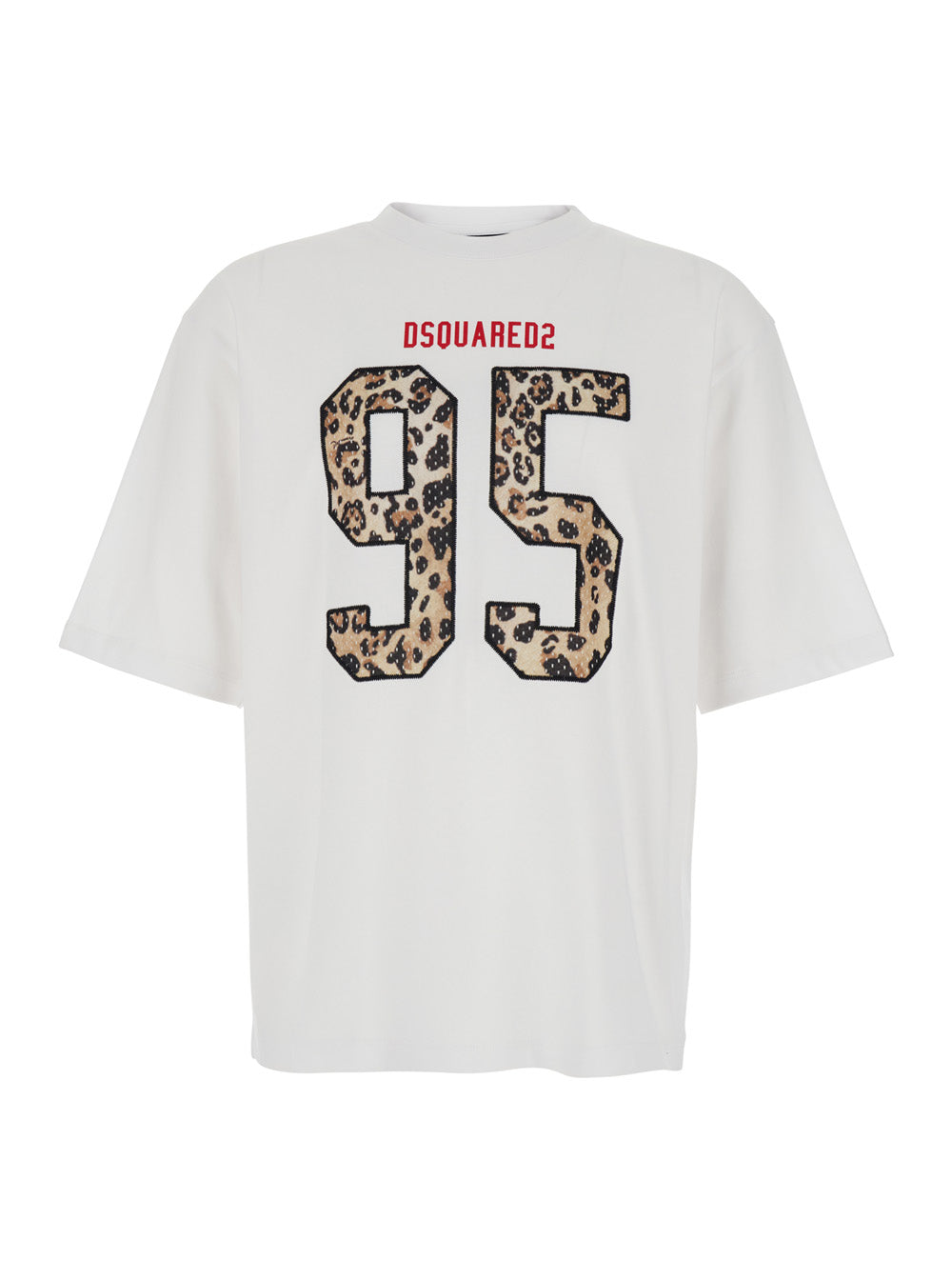 Dsquared2 Men White T-Shirt With Maxi Logo On The Front In Cotton For Men
