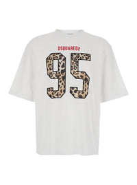 Dsquared2 Men White T-Shirt With Maxi Logo On The Front In Cotton For Men