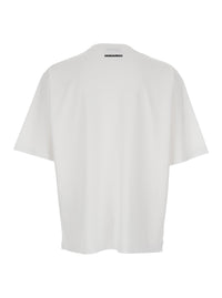 Dsquared2 Men White Crew Neck T-Shirt With Maxi Logo On The Front In Cotton For Men