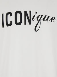 Dsquared2 Men White Crew Neck T-Shirt With Maxi Logo On The Front In Cotton For Men