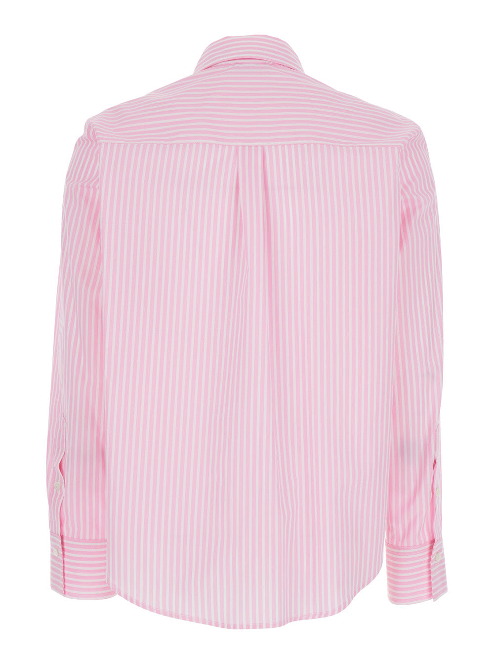 Leplain Women Pink Shirt With Classic Collar And Striped Motif In Cotton Woman