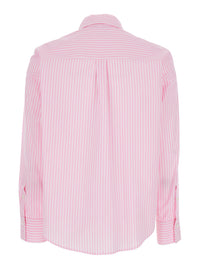 Leplain Women Pink Shirt With Classic Collar And Striped Motif In Cotton Woman