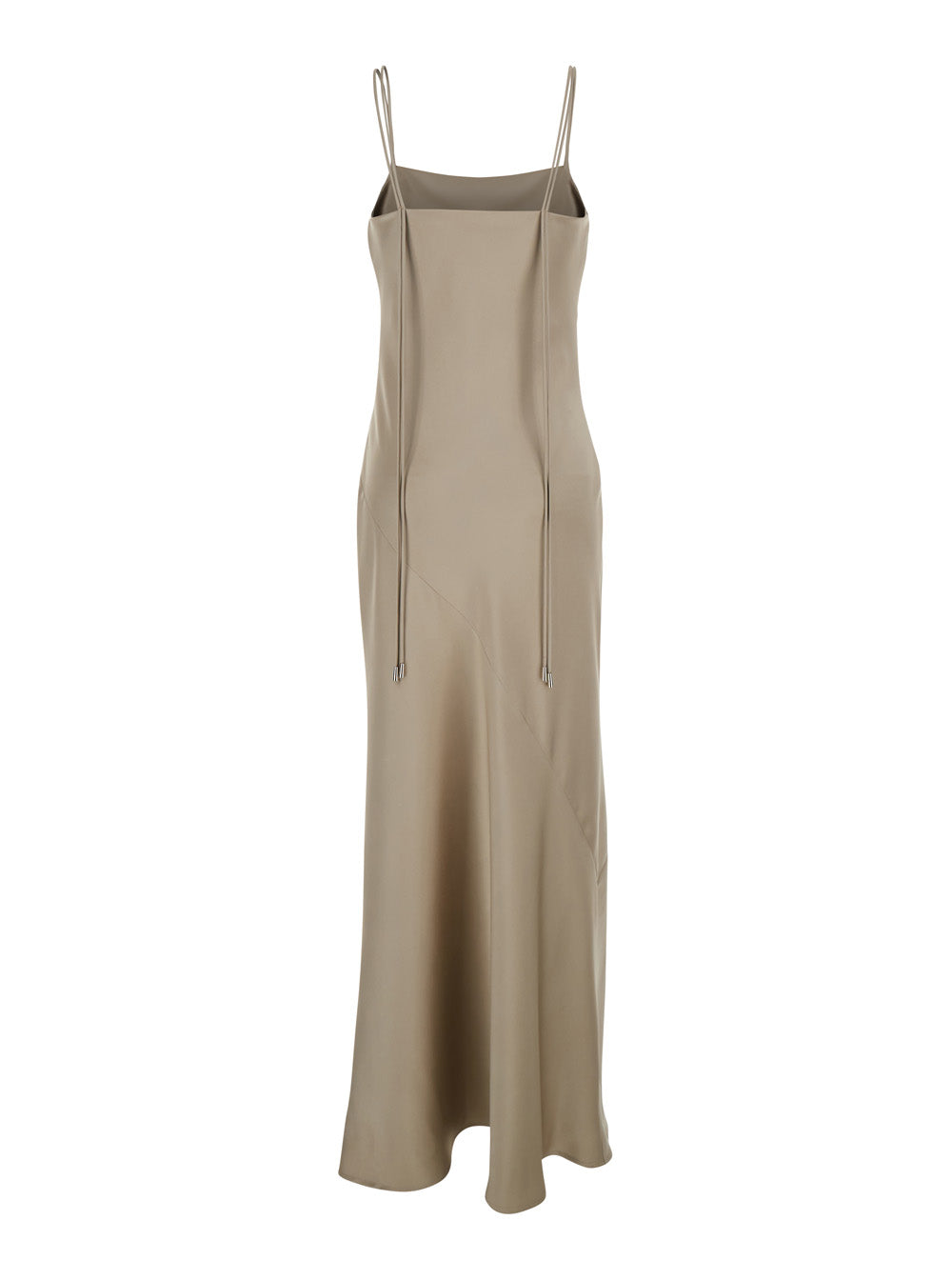 Leplain Women Beige Dress Long With Thin Straps And Pendants On The Back In Tech Fabric Women