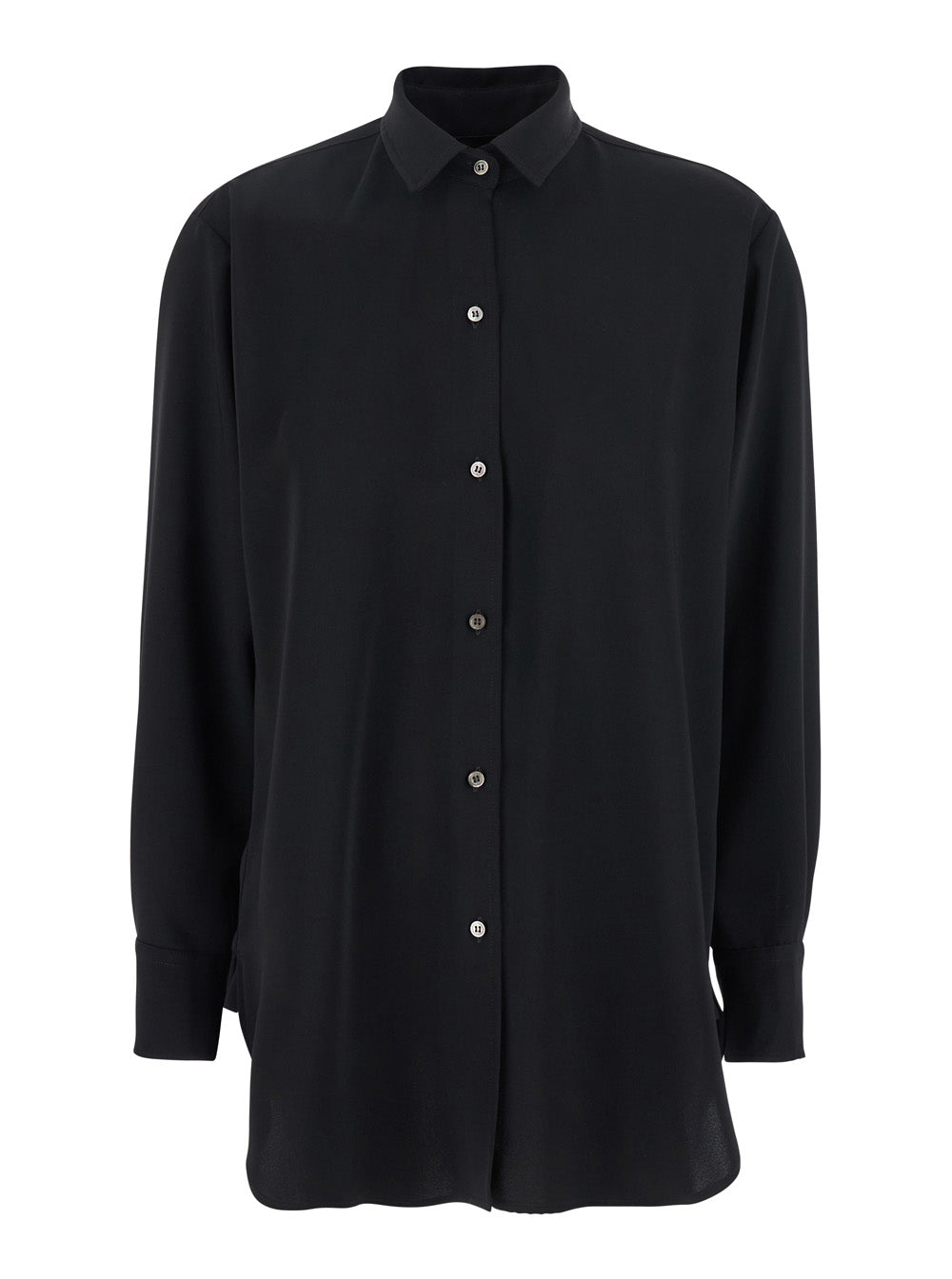 Leplain Women Black Women's Classic Collar Tech Fabric Shirt