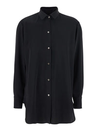 Leplain Women Black Women's Classic Collar Tech Fabric Shirt