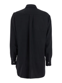 Leplain Women Black Women's Classic Collar Tech Fabric Shirt