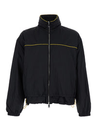 Fendi Men Black Reversible Jacket With Ff Details In Tech Fabric For Men