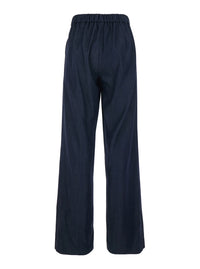 Leplain Women Blue Pants With Semi-Elasticated Waist In Tech Fabric Woman