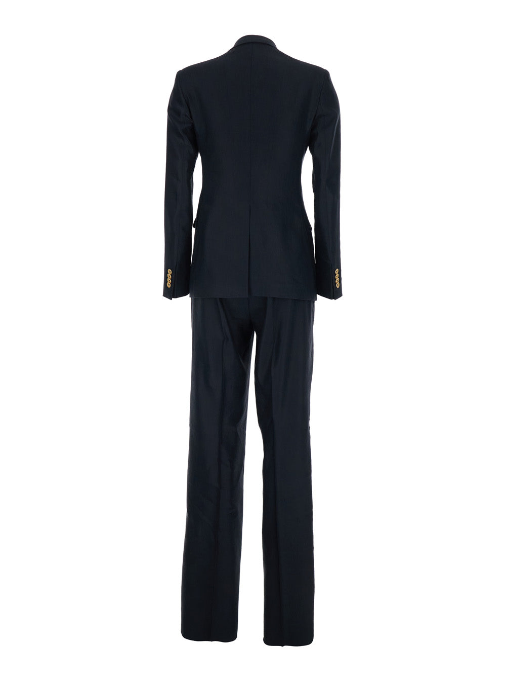 Tagliatore Women Blue Double-Breasted Suit In Linen Blend For Women