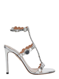 AQUAZZURA Aquazzura Women 'Afterglow' Metallic Sandals With Adjustable Straps And High Stiletto Heel In Leather For Women