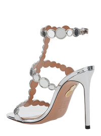 AQUAZZURA Aquazzura Women 'Afterglow' Metallic Sandals With Adjustable Straps And High Stiletto Heel In Leather For Women
