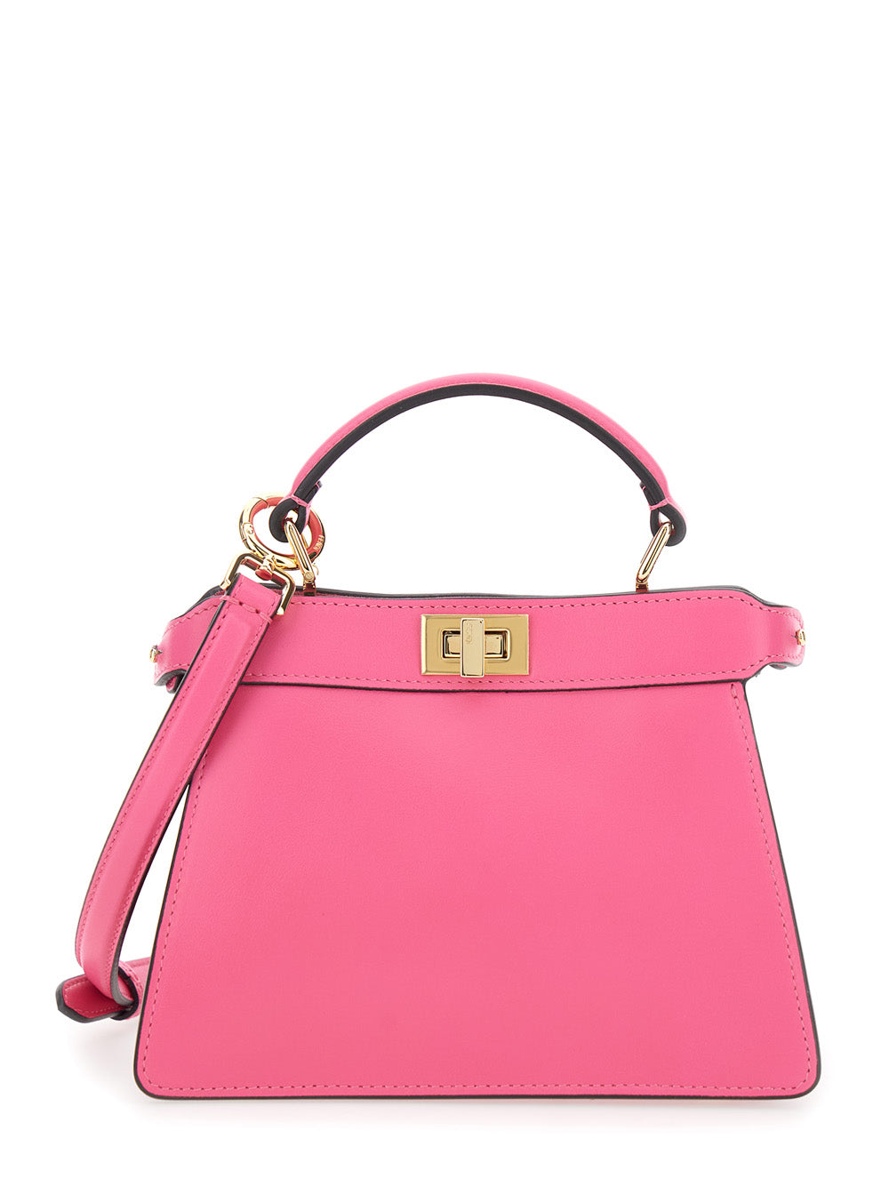 Fendi Women Pink Handbag 'Peekaboo Iseeu Petite' With Turn Lock In Garnet Leather For Women