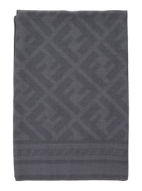 FENDI Fendi Men Gray Scarf With Ff Motif All-Over In Blend Wool And Silk Men