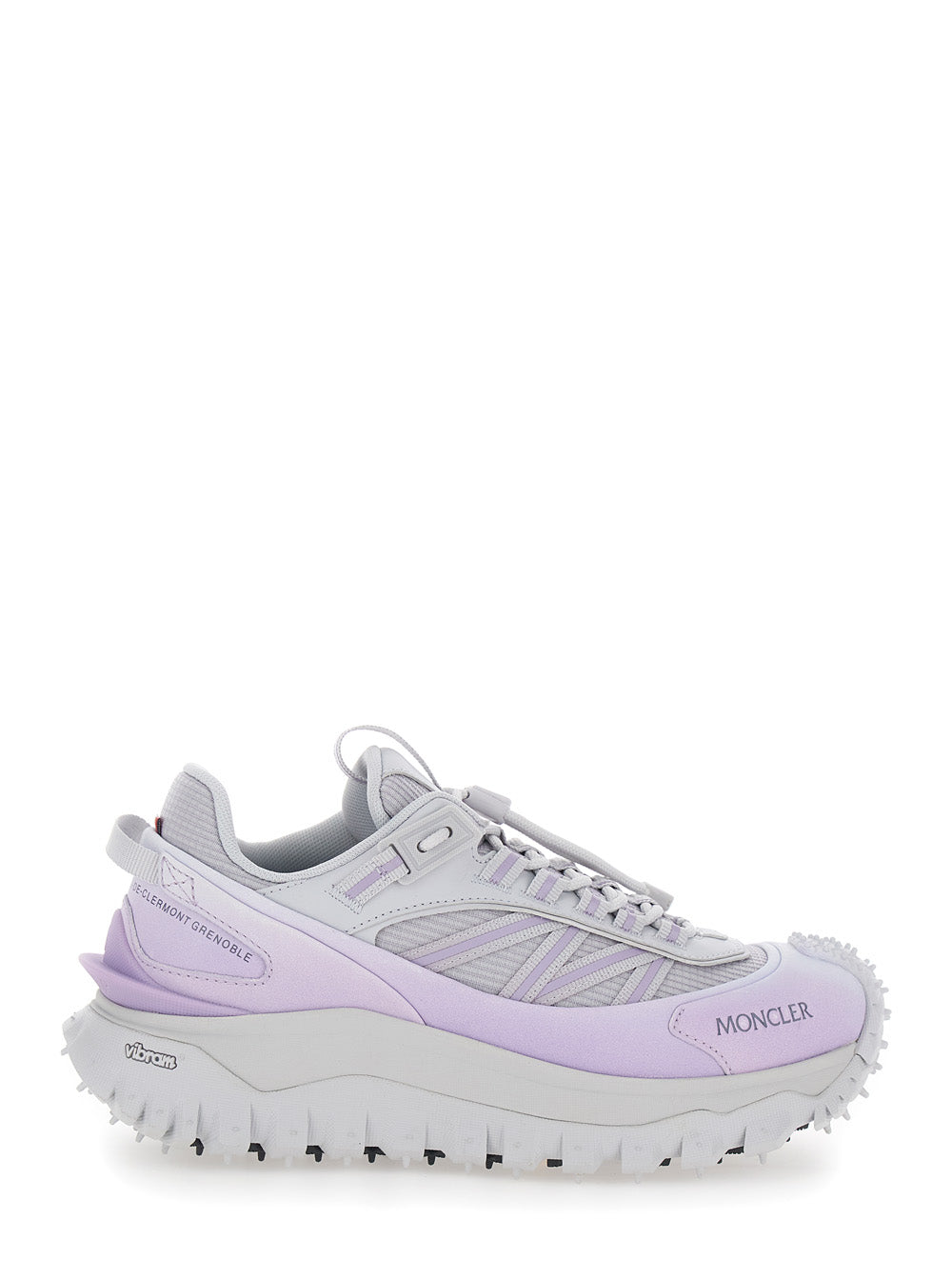 Moncler Women 'Trailgrip' Gray Sneaker With Logo Detail On The Front And Chunky Sole In Leather For Women