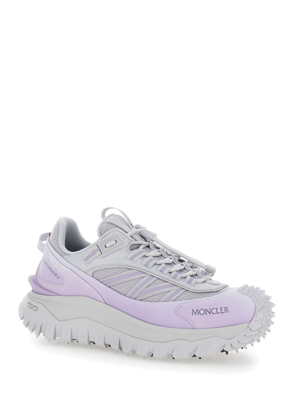 Moncler Women 'Trailgrip' Gray Sneaker With Logo Detail On The Front And Chunky Sole In Leather For Women