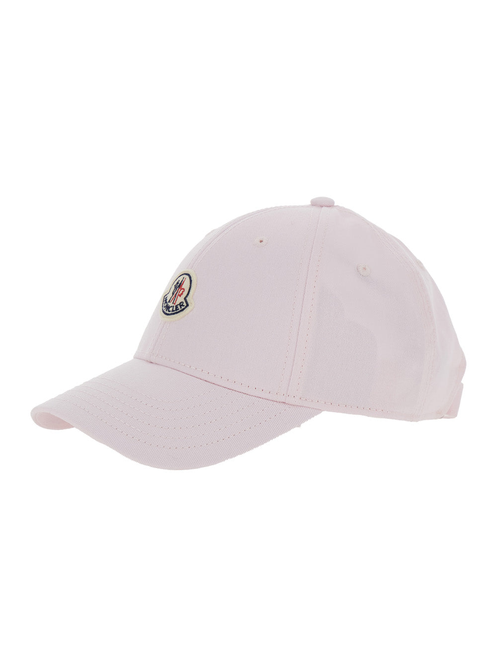 Moncler Women Women's Pink Cotton 'Cap' Baseball Hat With Front Logo Patch