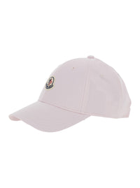 Moncler Women Women's Pink Cotton 'Cap' Baseball Hat With Front Logo Patch