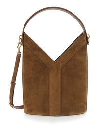 SAINT LAURENT Saint Laurent Women Handbag 'Ysl Bo Y Long Bucket' With Brown Suede Leather Handle For Women