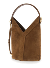 SAINT LAURENT Saint Laurent Women Handbag 'Ysl Bo Y Long Bucket' With Brown Suede Leather Handle For Women
