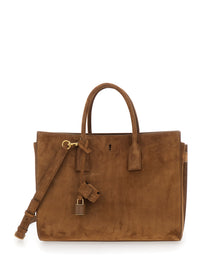 SAINT LAURENT Saint Laurent Women Brown Handbag With Metallic Details In Leather Woman