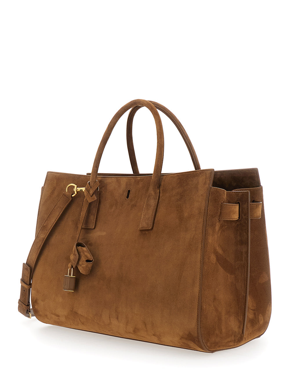 SAINT LAURENT Saint Laurent Women Brown Handbag With Metallic Details In Leather Woman