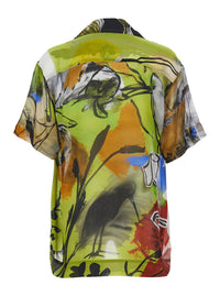 Vivienne Westwood Men Multicolor Shirt With Open Collar And All-Over Graphic Print In Viscose Man