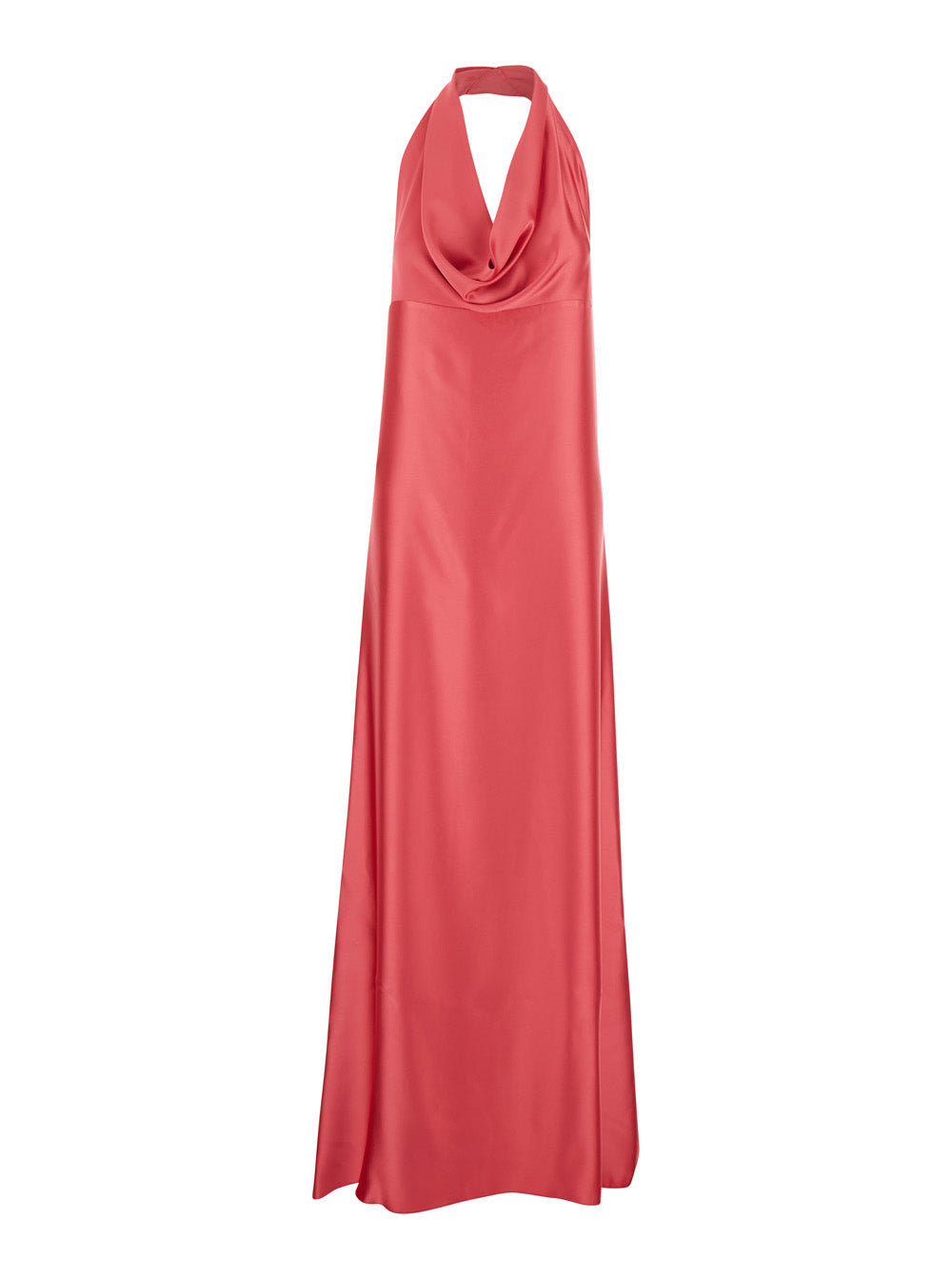 Leplain Women Red Long Dress With Halterneck And Open Back In Fabric Woman