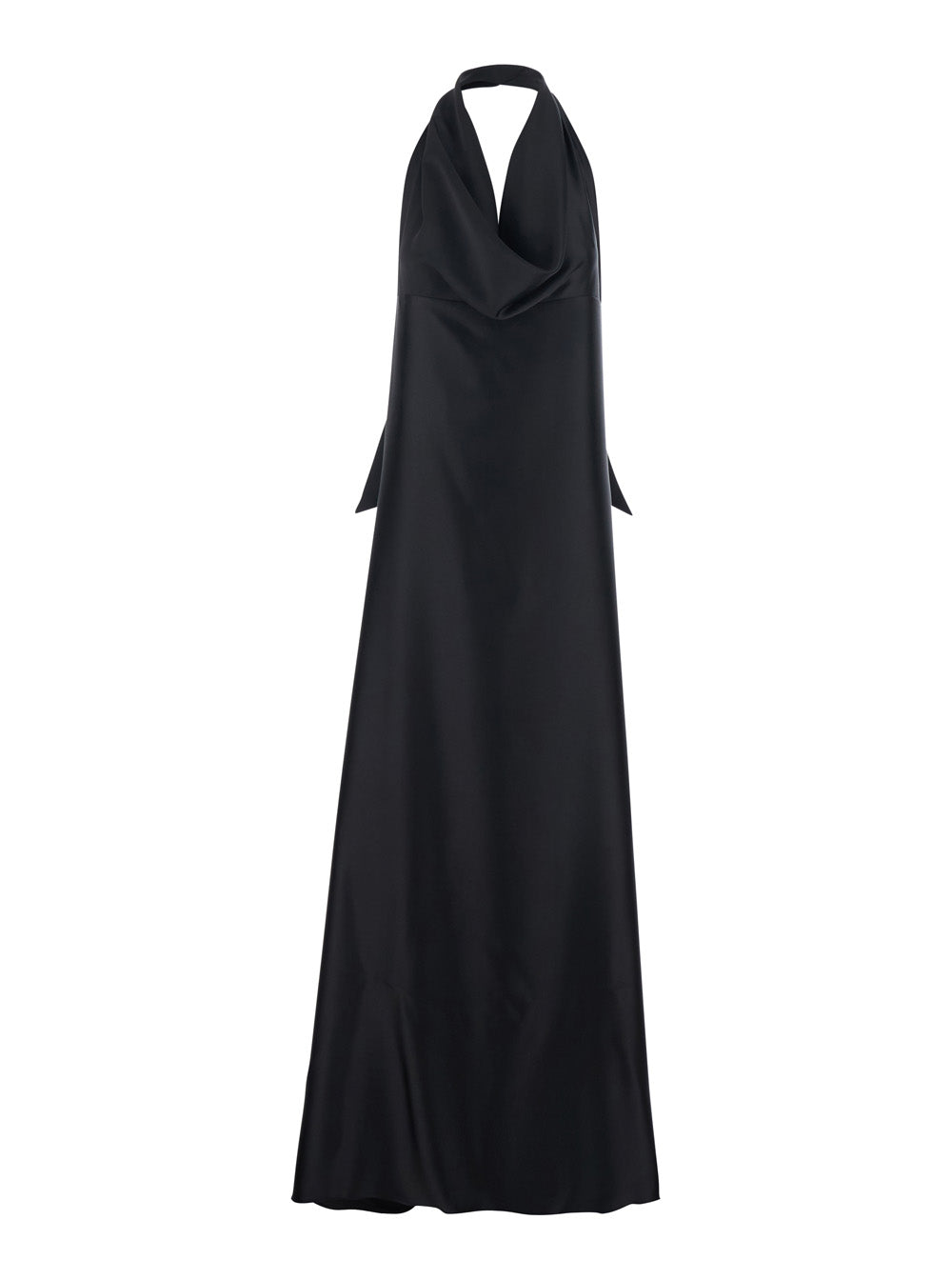 Leplain Women Black Long Dress With Halterneck And Open Back In Fabric Woman