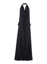 Leplain Women Black Long Dress With Halterneck And Open Back In Fabric Woman