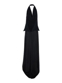 Leplain Women Black Long Dress With Halterneck And Open Back In Fabric Woman