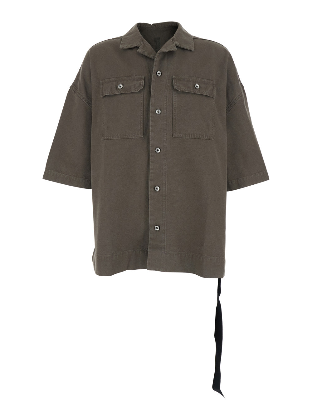 Drkshdw Men Men's 'Magnum Tommy' Short Sleeve Button-Up Shirt In Grey Cotton
