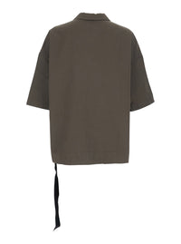Drkshdw Men Men's 'Magnum Tommy' Short Sleeve Button-Up Shirt In Grey Cotton