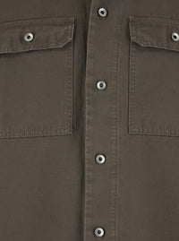 Drkshdw Men Men's 'Magnum Tommy' Short Sleeve Button-Up Shirt In Grey Cotton