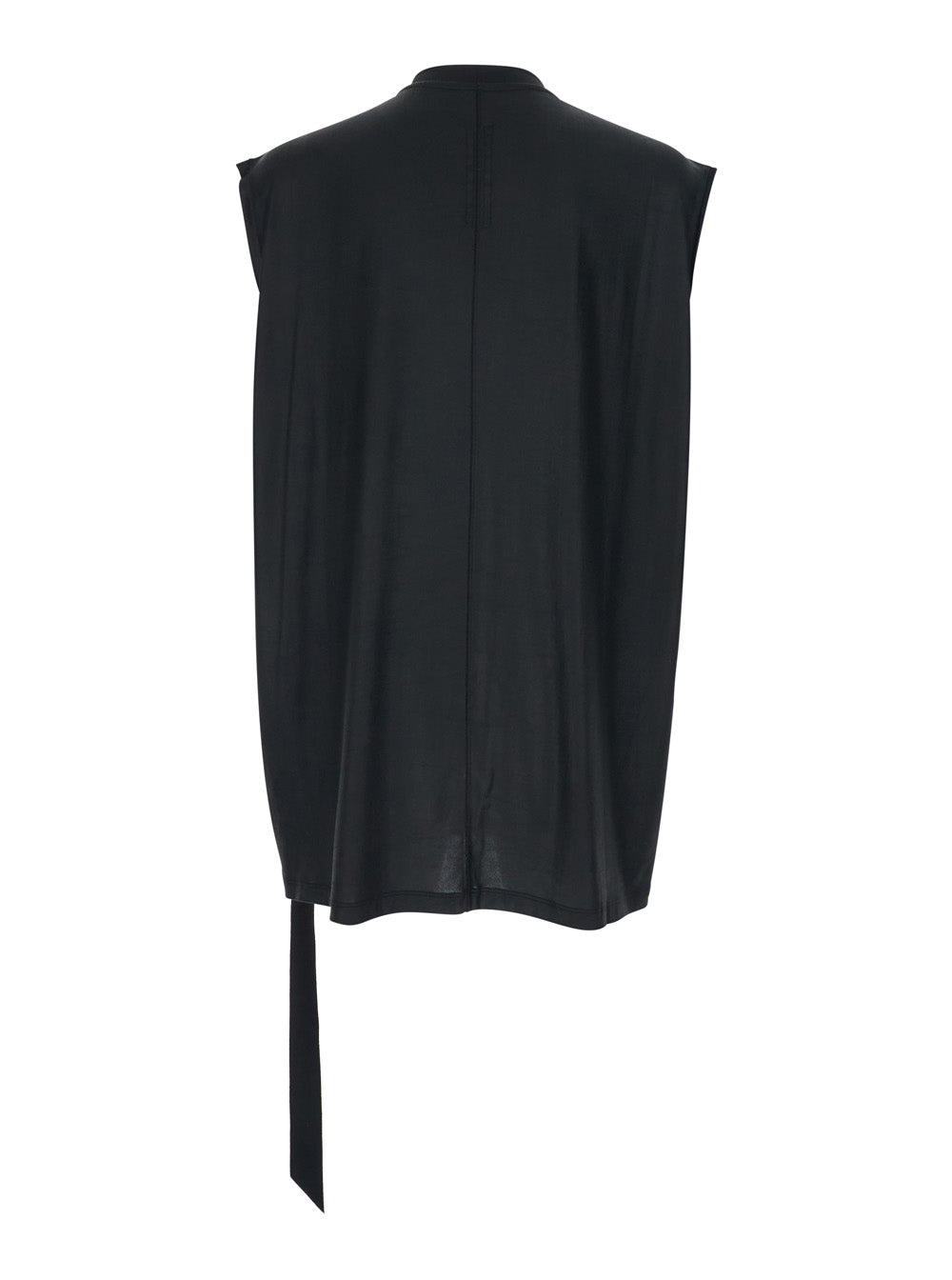 Drkshdw Men Black Crew Neck T-Shirt With Raised Collar In Tech Fabric For Men