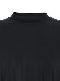 Drkshdw Men Black Crew Neck T-Shirt With Raised Collar In Tech Fabric For Men