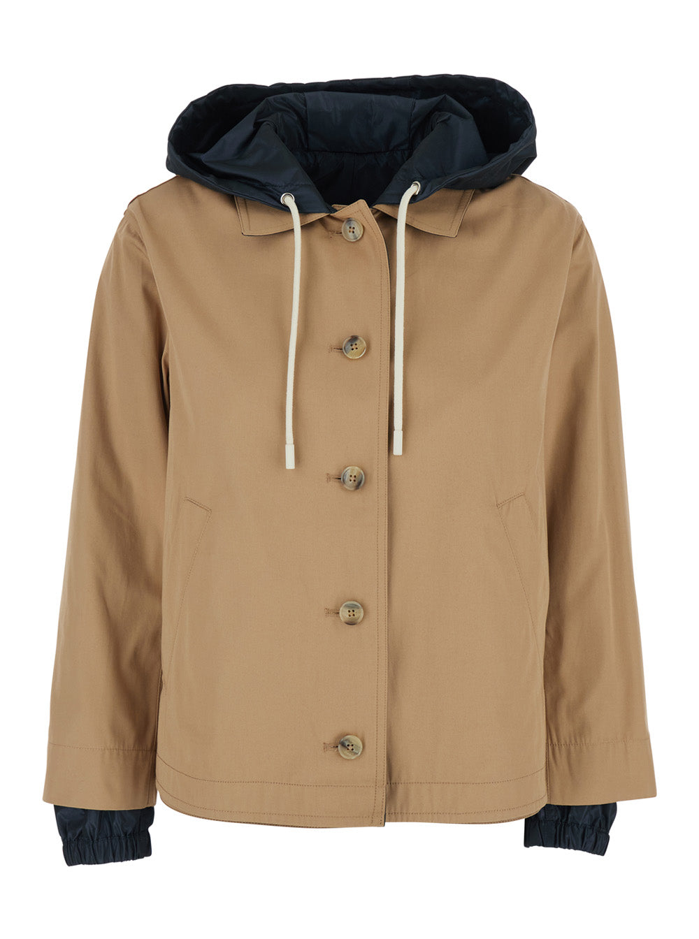 Herno Women Reversible Brown Cotton Jacket With Hood For Women