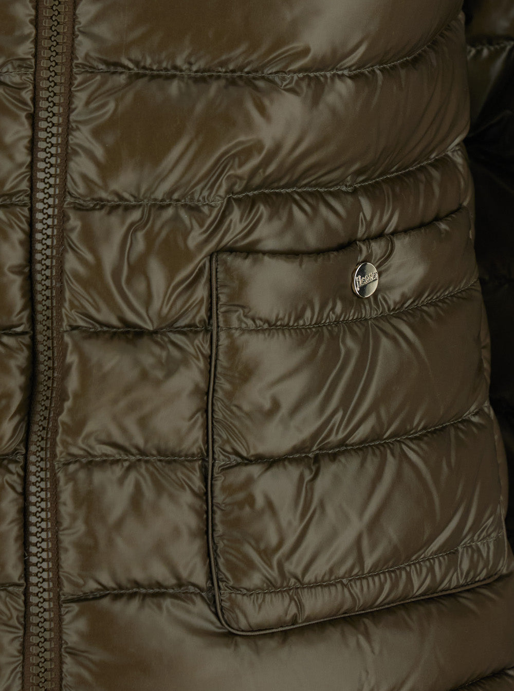 Herno Women Green Puffer Jacket With Quilted Design For Men
