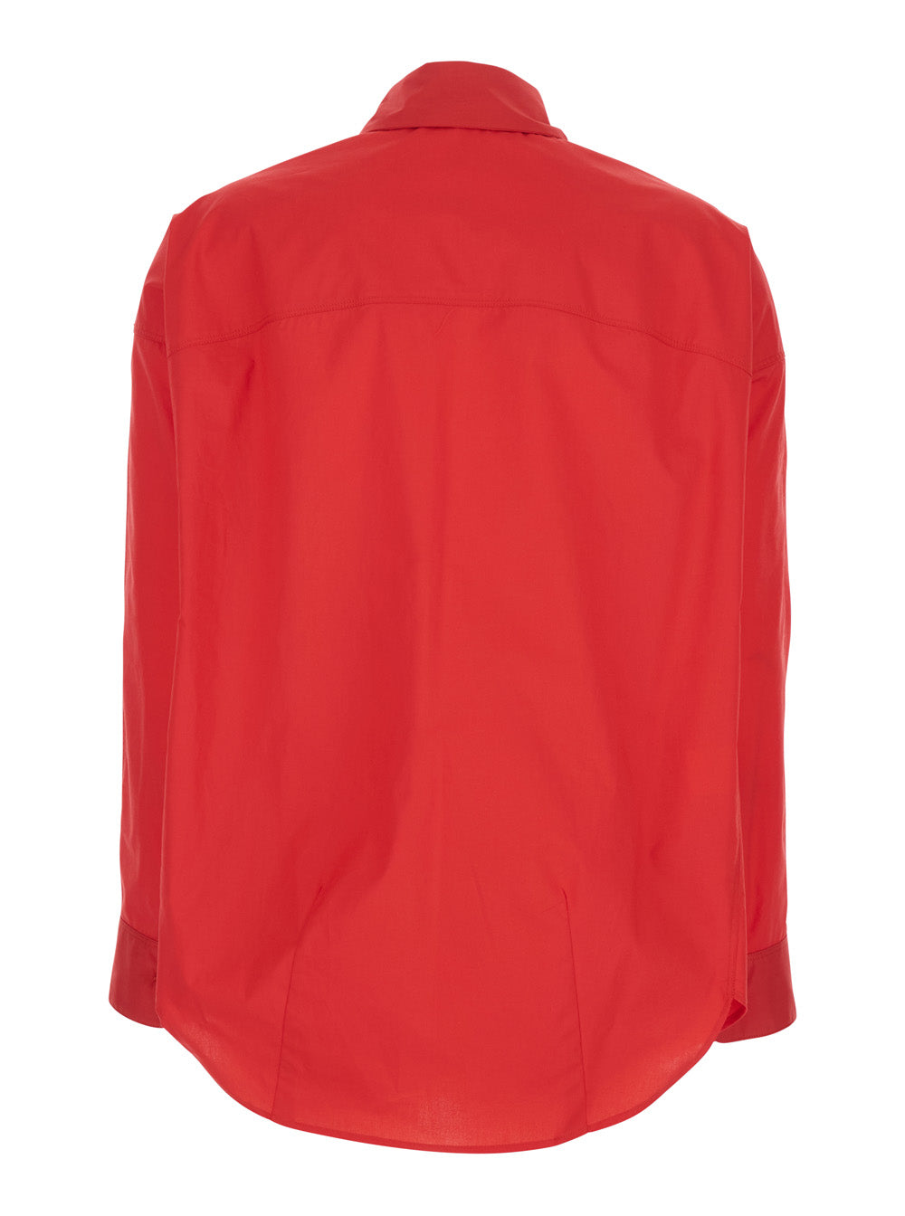 Leplain Women Shirt 'Popeline Shirt' With Classic Collar And Long Sleeves In Red Cotton For Men